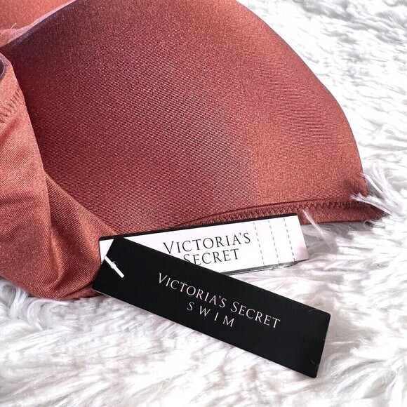 VICTORIA'S‎ SECRET SWIM Bikini Top Shine Strap Full Coverage Push-Up Size 36B - Picture 5 of 16